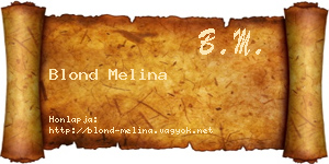 Blond Melina névjegykártya
